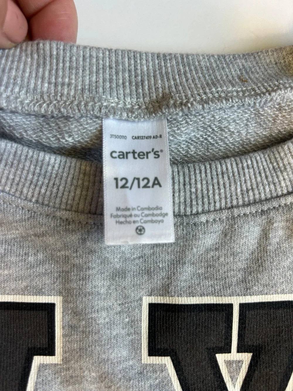 Carters size 12 (Big Kids) New York Sweatshirt